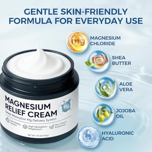 Magnesium Joint Relief Cream ? Deep Absorption Formula for Muscle & Joint Comfort ? Fast-Acting, Non-Greasy Body Lotion for Neck, Back & Legs, 1.76oz (1)