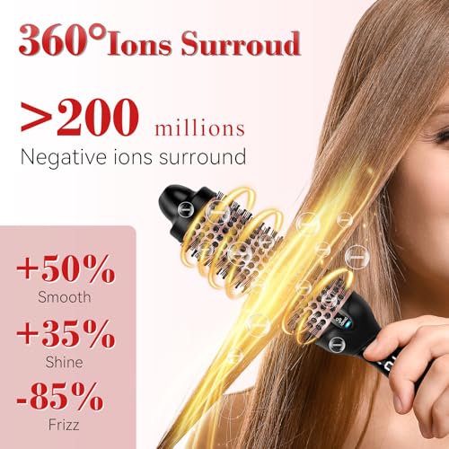 Ufree 1.5" Ionic Round Brush | 30s Fast Heat, 9 Settings, 285-430°F