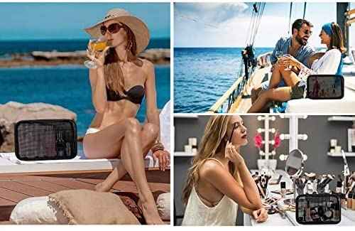 DARIN TSA Approved Clear Toiletry Bag Tansparent Travel Makeup Bag Zipper Cosmetic Pouch, Airline 3-1-1 Rule Carry-On Flight Liquid Bag For Women and Men- (2 Size 1L+1M,Clear Black) (Mesh Black)