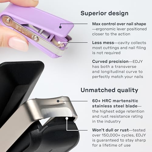 EDJY Fingernail Cutter - Precision Stainless Steel Nail Clipper