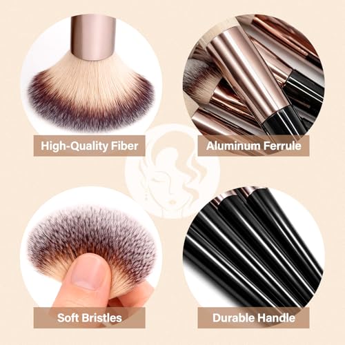Mlemle Professional 25 Pc Makeup Brush Set with Sponges