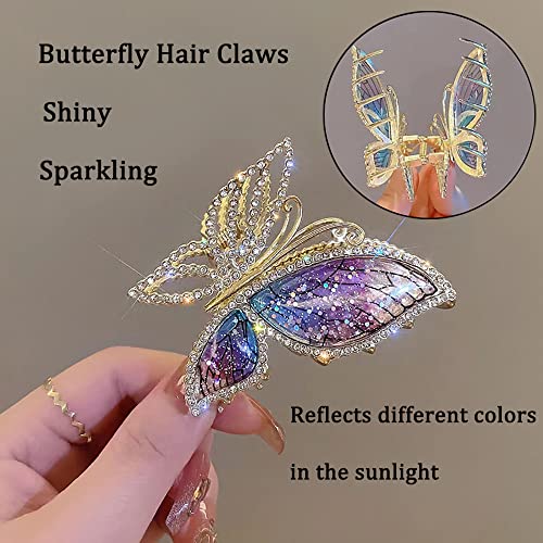 Flower Hair Claw Clips for Women Non-Slip Metal Butterfly Mermaid Hair Clips Strong Hold Hair Jaw Clip Hair Claws Headwear Styling for Women Girls