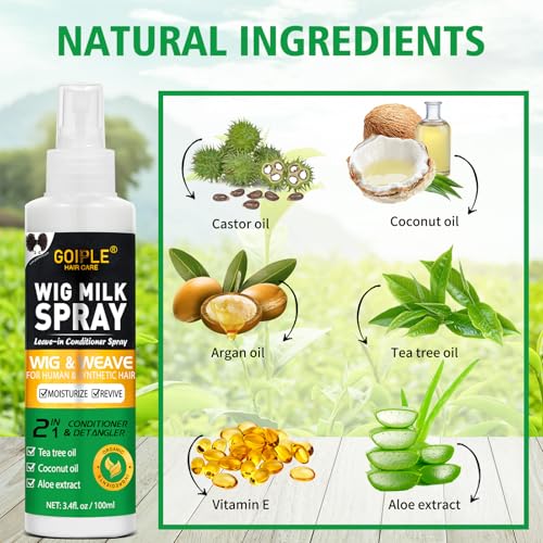 Goiple Wig Milk Spray 2-in-1 Conditioner & Detangler 3.4 oz