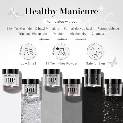 AZUREBEAUTY 6-Color Dip Powder Nail Starter Kit - No UV Lamp Needed