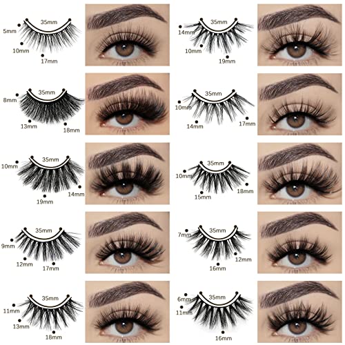 FARRED False Lashes 10 Pairs Mixed Styles - Vegan 3D Faux Mink