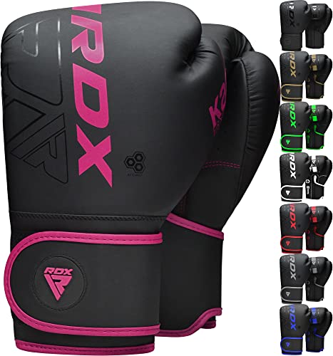 RDX Boxing Gloves Men Women, Pro Training Sparring, Maya Hide Leather Muay Thai MMA Kickboxing, Adult Heavy Punching Bag Gloves Mitts Focus Pad Workout, Ventilated Palm, 8 10 12 14 16Oz