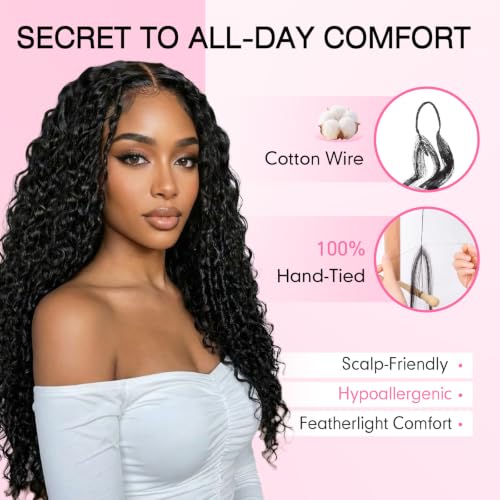 Feather Crochet Hair Deep Wave 18" Hand-Tied Extensions