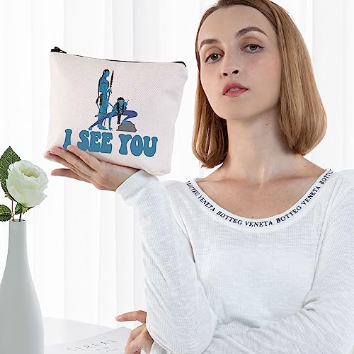 BWWKTOP Jake Sully Cosmetic Makeup Bag Neytiri Fans Gifts I See You Makeup Zipper Pouch Bag For Movie Fans (I SEE YOU)