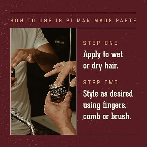 18.21 Man Made Styling Paste - 2 oz Hair Wax Clay
