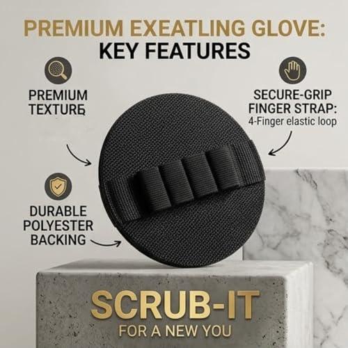 Exfoliating Bath Glove - Gentle Rubber Body Scrubber
