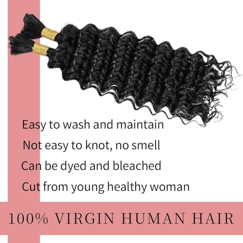 18 Inch Deep Wave Boho Braiding Hair - 3 Bundles, 150g