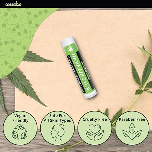 GreenIVe Hemp Lip Balm, Vegan, Omegas 3 & 6, Vitamin E, L-Lysine, Hydrating Handcrafted (1)