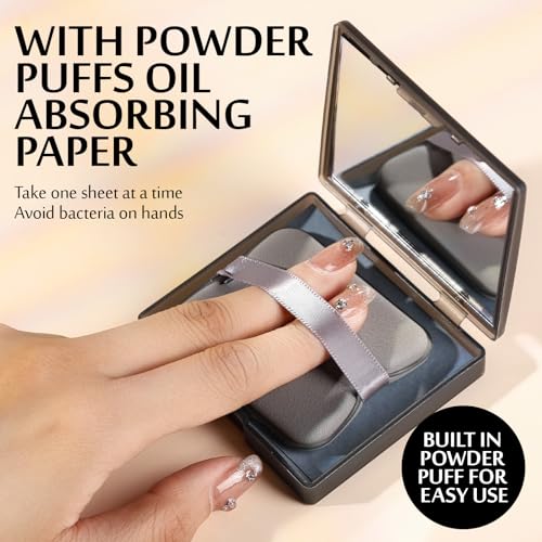 Oil Blotting Papers 300pcs with Mirror Box & Puff