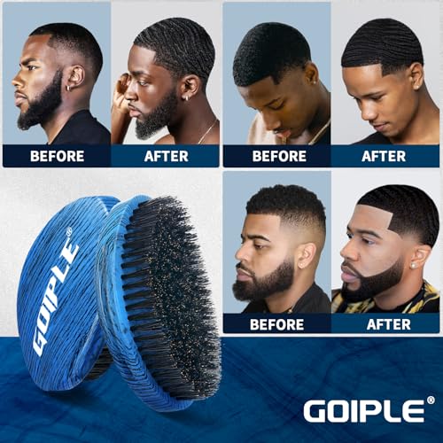 360 Wave Brush for Men - Medium Hard Beech & Boar Bristle