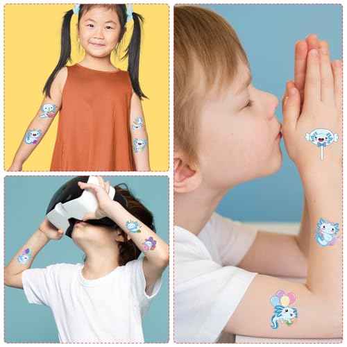 Blue Axolotl Temporary Tattoos - 200+ Axolotl Birthday Decorations Blue Axolotl Party Favors Supplies Decor Cute Blue Axolotl Tattoo Temporary Prizes Rewards Axolotl Gifts for Kids Adults