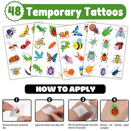 Bug Party Favors Set - 24 Punch Balloons & 48 Tattoos