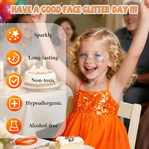 Body Glitter Gel Set – 12 Shapes Chunky Sparkle Makeup