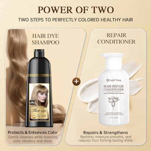Ash Blonde Hair Dye Shampoo 3-in-1 Gray Coverage