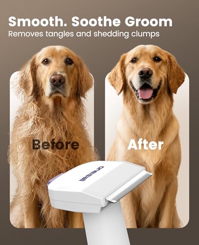 Dog Shedding Vacuum Grooming Brush Kit for Thick Coats - Easy Hair Removal