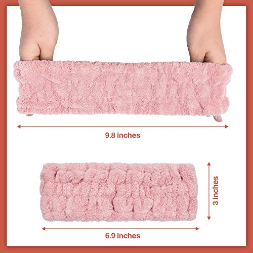 Spa Headband for Women, 3-Pack Microfiber Terry Cloth