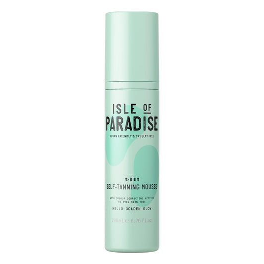 Isle of Paradise Tinted Self Tanning Mousse - Medium - Self Tanner With Color Correcting Actives for Even Skin Tone - Vegan and Cruelty Free Sunless Tanning Foam Mousse - Medium, 6.76 fl oz