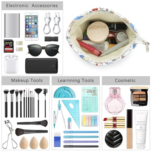 Travel Makeup Bag for Women Corduroy Cosmetic Organizer Large Capacity