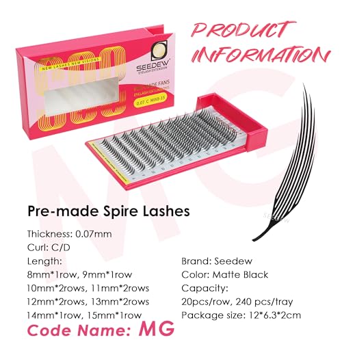 Manga Spire Premade Fans Eyelash Extensions D Curl 8-15mm