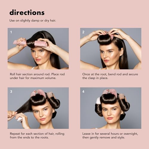 The Hair Edit Volumizing Rods - 4 Pack Heatless Overnight Curlers (Volumizing Rods)