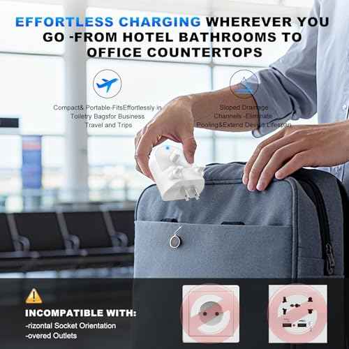 Charger for Oral-B Electric Toothbrush, Compatible with Oral-B io4/io5/io6, Genius 8000/9000, Pro 1000/2000/3000/5000, 3709/3728/3756 | Direct Plug-in Waterproof Outlet Charger Base Hygienic White