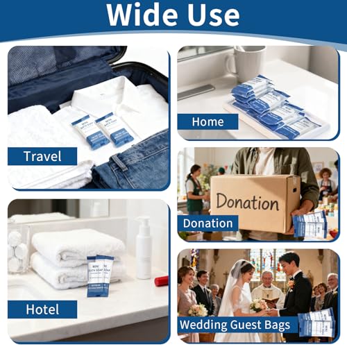 Mini Travel Size Bar Soap in Bulk - Pack of 200,Individually Wrapped 15 g/0.53 oz Disposable Small Hotel Hand Face & Body Soap for Guests,Homeless,Charity,Church,Shelter,Nursing Home