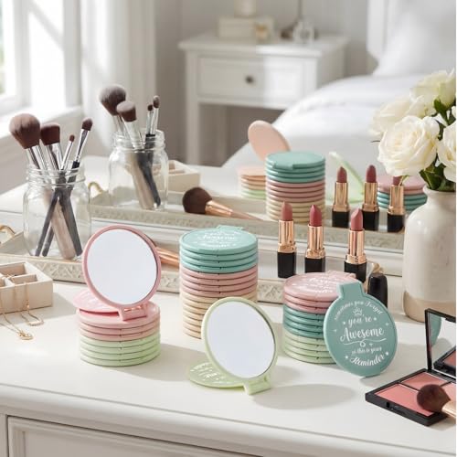 36 Pack Inspirational Pocket Mirror Bulk Compact 2.76 Inch