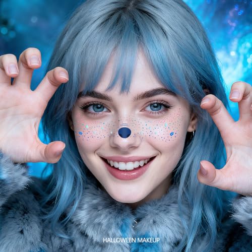 Glitter Freckle Temporary Tattoos - Waterproof Face Stickers, 8 Sheets