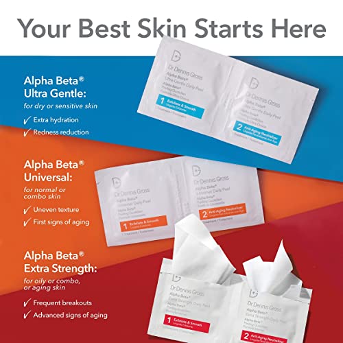 Dr. Dennis Gross Alpha Beta Extra Strength Daily Peel ? 2-Step Exfoliating Pads for Enhanced Anti-Aging, Smoother Skin, and Radiant Complexion, 5 Treatments