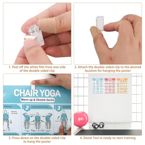 Chair Yoga Poster Set for Seniors – 36 Poses, 28-Day Challenge