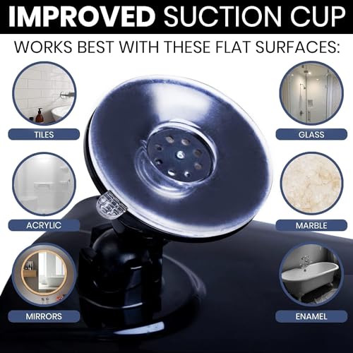 Mirrorvana Dual Anti Fog Shower Mirror 8x7 Black