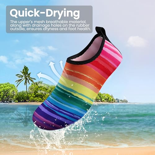 SEEKWAY Water Shoes Women Men Adult Quick-Dry Aqua Socks Barefoot Non Slip for Beach Swim River Pool Lake surf Black Size SK002