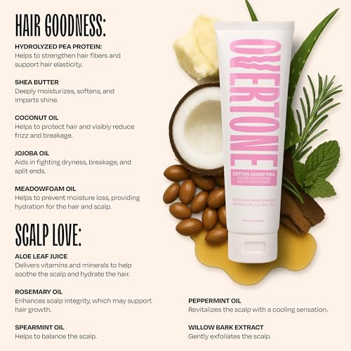 Overtone Cotton Candy Pink Color Depositing Conditioner