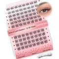 Wispy Lash Clusters 8-10-12mm Natural Cluster Eyelash Extensions Short Eyelash Clusters C-Curl Individual Lashes Clear Band Clusters Lashes Natural Look for Daily Wear DIY Eyelash Extension by EEFOFNN