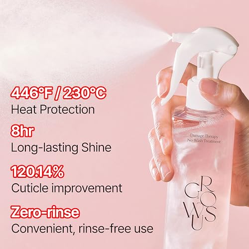 GROWUS Leave-In Conditioner Spray - Heat Protectant for Damaged Hair