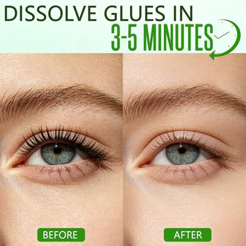 Eyelash Extension Remover Kit - Gentle, Fast Dissolution for Sensitive Eyes, 10g with Brushes & Eye Patches