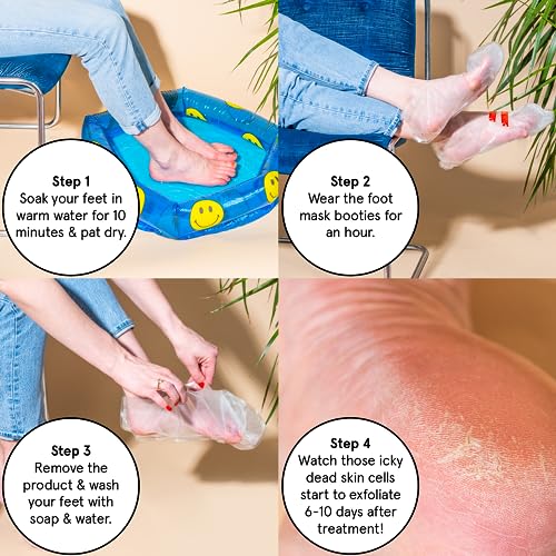 grace & stella Award-Winning Foot Peel Mask (2 Pairs, Lavender) - Foot Peeling Mask with Aloe Vera - Moisturizing Foot Mask for Dry Cracked Feet - Foot Exfoliator for Baby Soft Feet