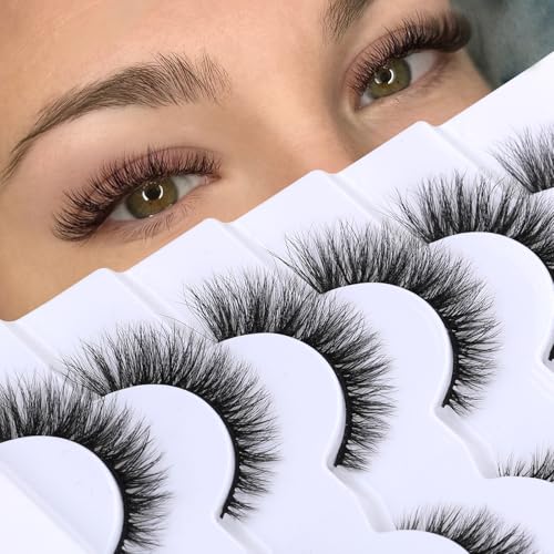 Ailynalash 13MM Cat Eye Mink Lashes - 8D Fluffy Wispy, 6 Pairs