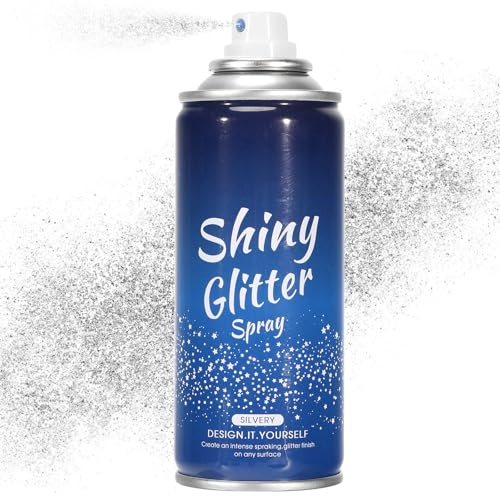 Body Glitter Spray¡¼Long Lasting¡½¡¼Skin Friendly¡½¡¼Quick-Drying¡½ Glitter Spray for Hair/Body 120ML£¬Silver