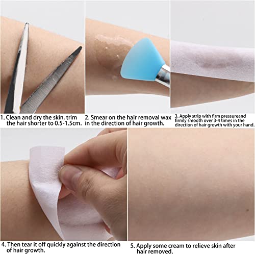 BTYMS 200 Count Large Non-Woven Wax Strips 7.5 x 2.6 in for Body & Facial Hair Removal – Pack of 200