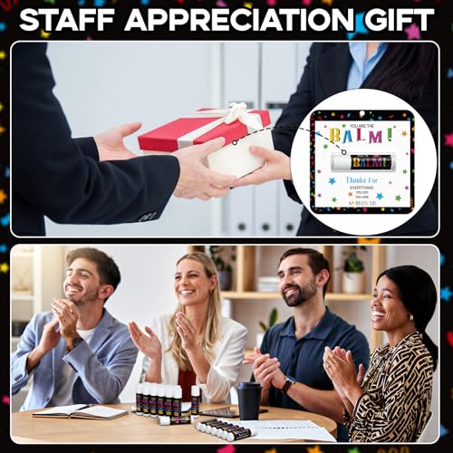 120 Pack Employee Appreciation Gifts Bulk Lip Balm Teacher Employee Staff Team Thank You Gifts You're the Balm Winter New Year Appreciation Party Favors for Women Men Coworkers Volunteer