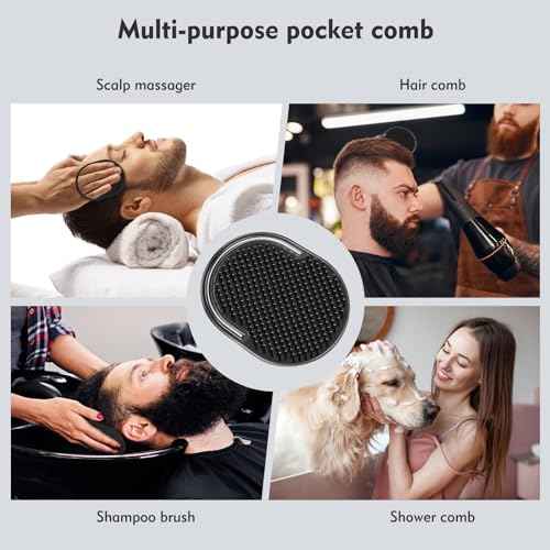 6 Pcs Palm Combs for Men, Massager Hair Brush Comb,Shower Comb,pocket brush