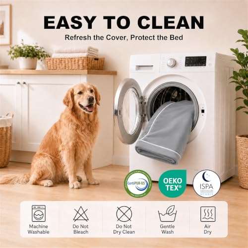 Orthopedic Dog Mat with 28D Memory Foam & Waterproof Lining