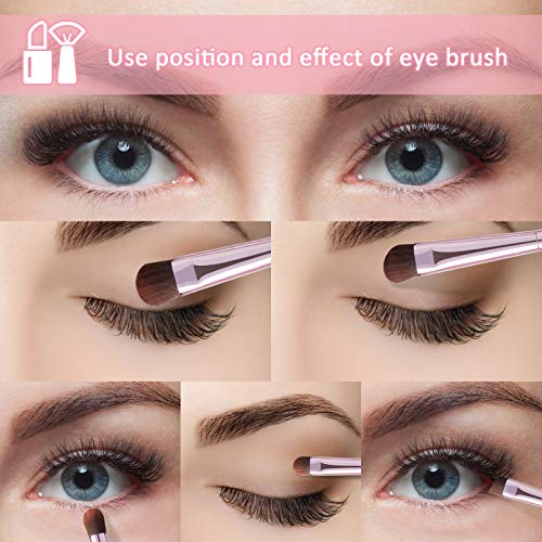 YUE SHEN NAN 5-Piece Eye Makeup Brush Set with Travel Case for Beginners
