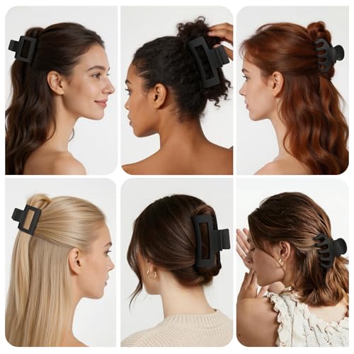 Claw Hair Clips Set for Women - 12 Non-Slip Clips in 3 Sizes