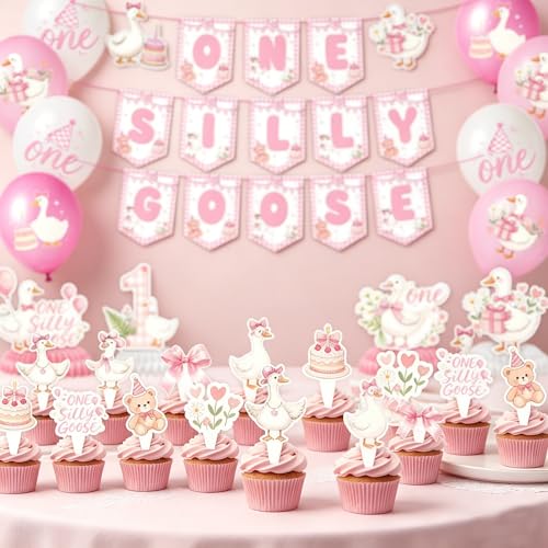 One Silly Goose 1st Birthday Decoration Set - 49 Pieces